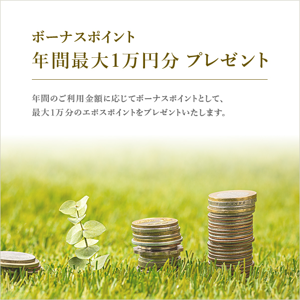 ボーナスポイント年間最大1万円分 プレゼント